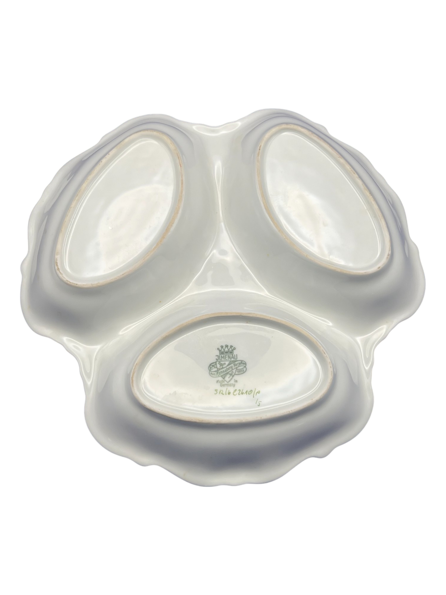 Vintage Graf Von Henneberg Porcelain Hand-Painted Three-Lobed Serving Dish