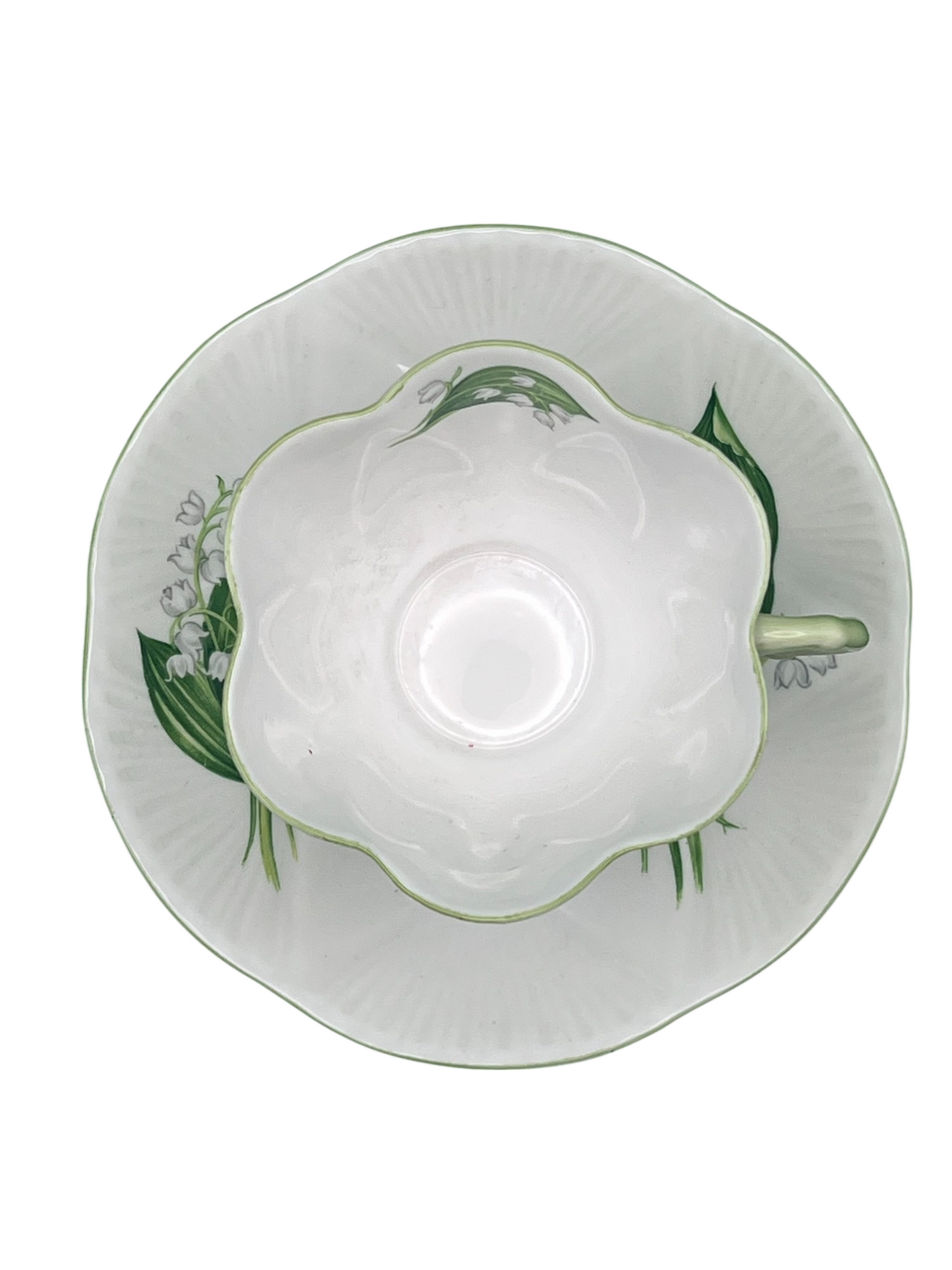 Shelley Fine Bone China "Lily of the Valley" Tea Cups & Saucers, Set of 7
