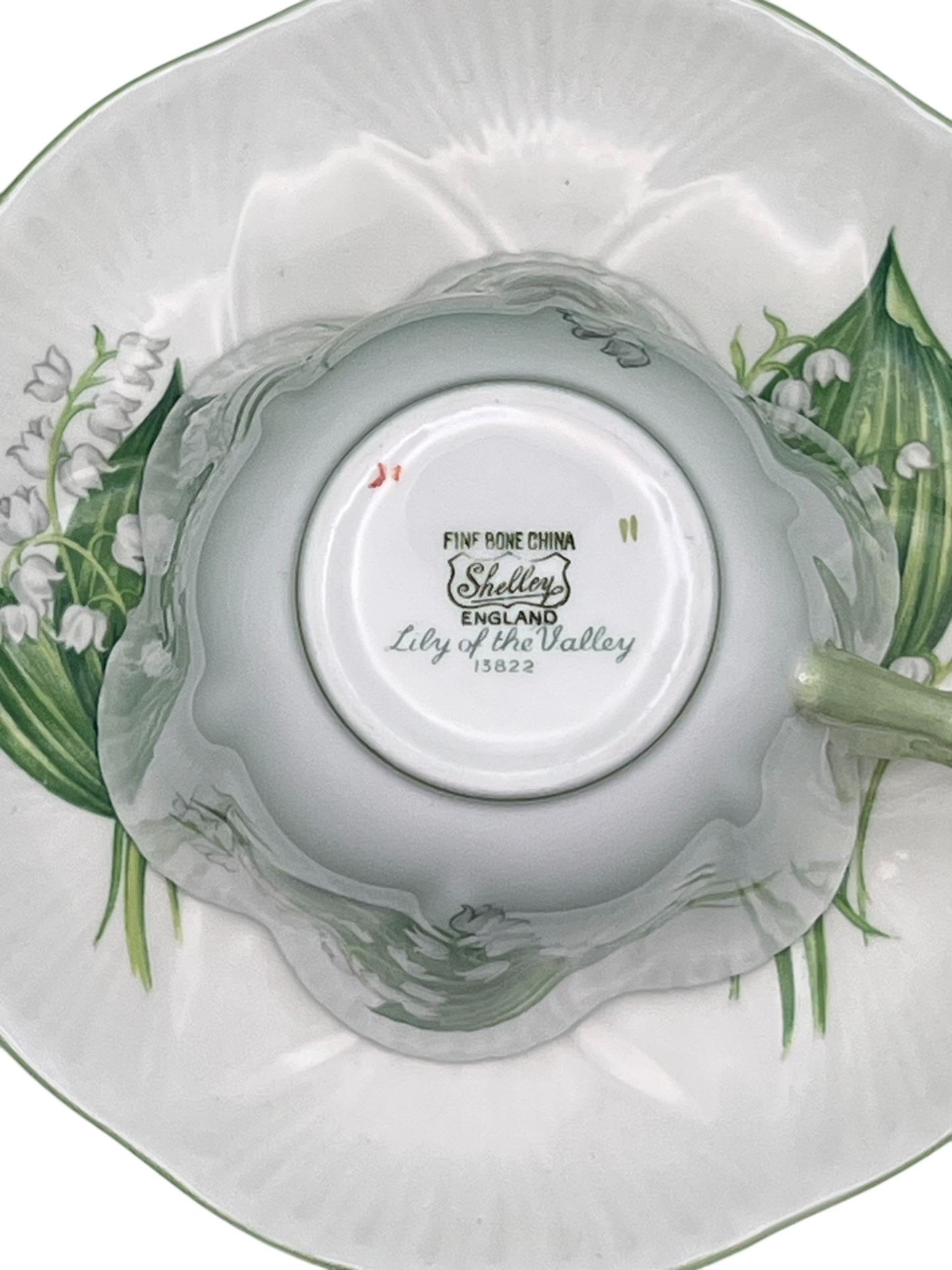 Shelley Fine Bone China "Lily of the Valley" Tea Cups & Saucers, Set of 7