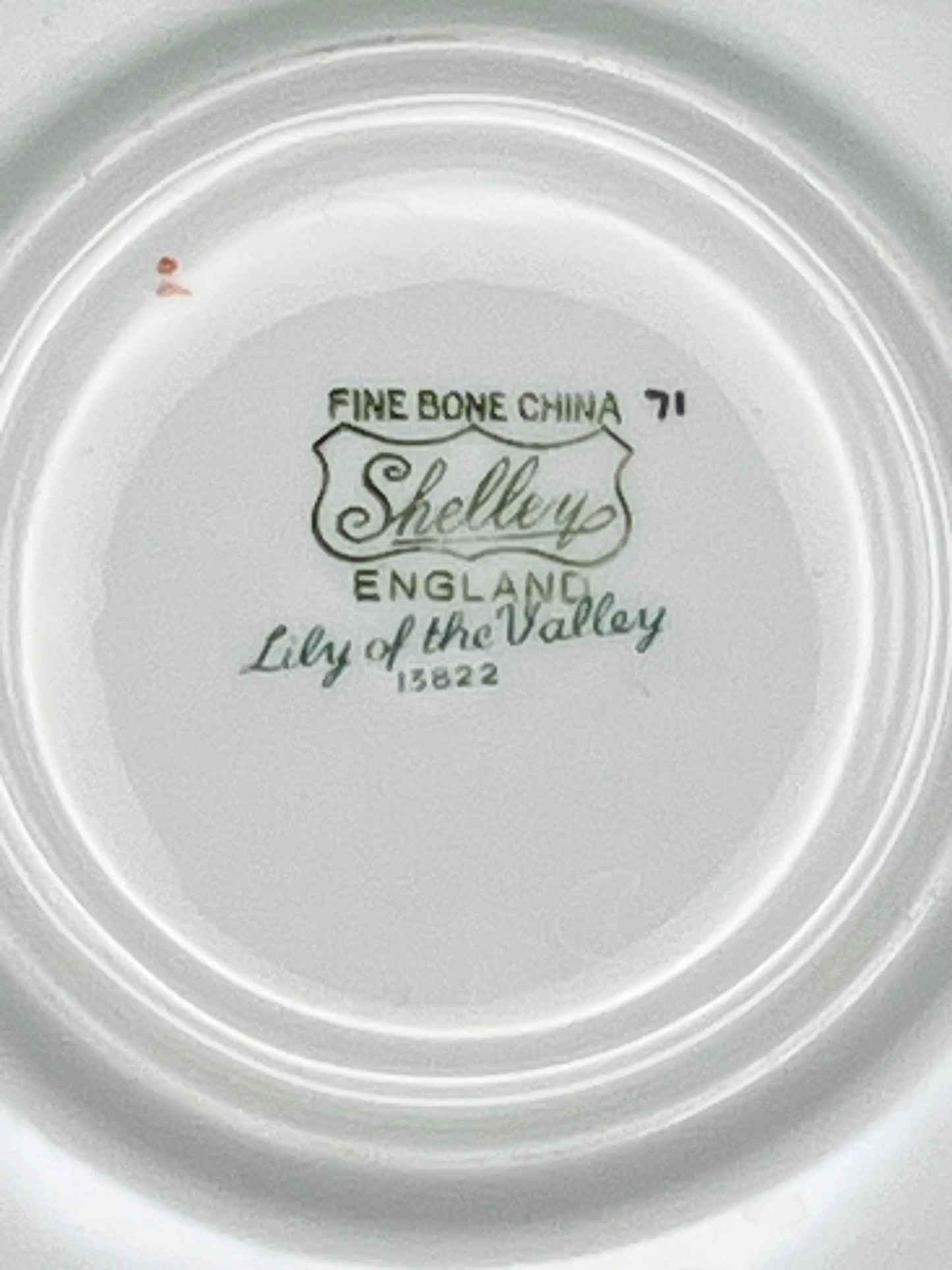 Shelley Fine Bone China "Lily of the Valley" Tea Cups & Saucers, Set of 7