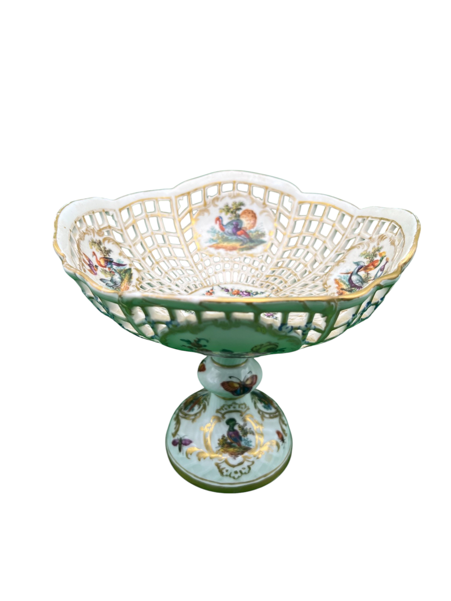 Meissen Porcelain Openwork Footed Fruit Dish