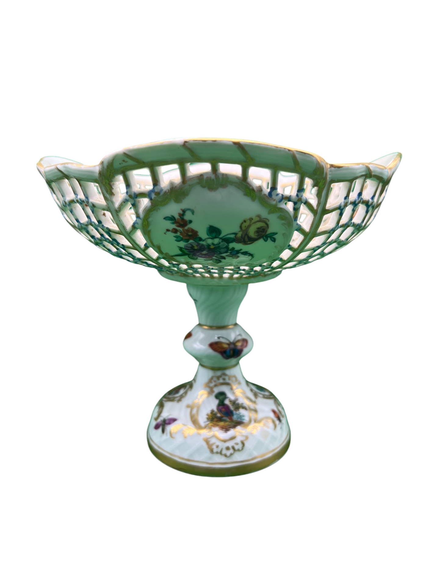 Meissen Porcelain Openwork Footed Fruit Dish