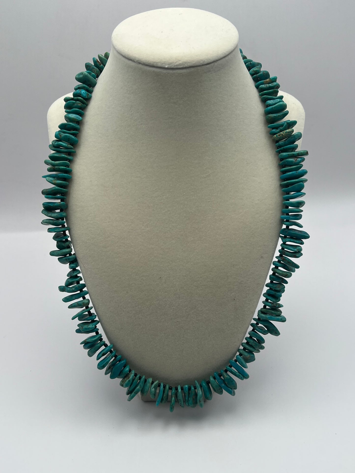 Vintage Turquoise & Black Agate Necklace