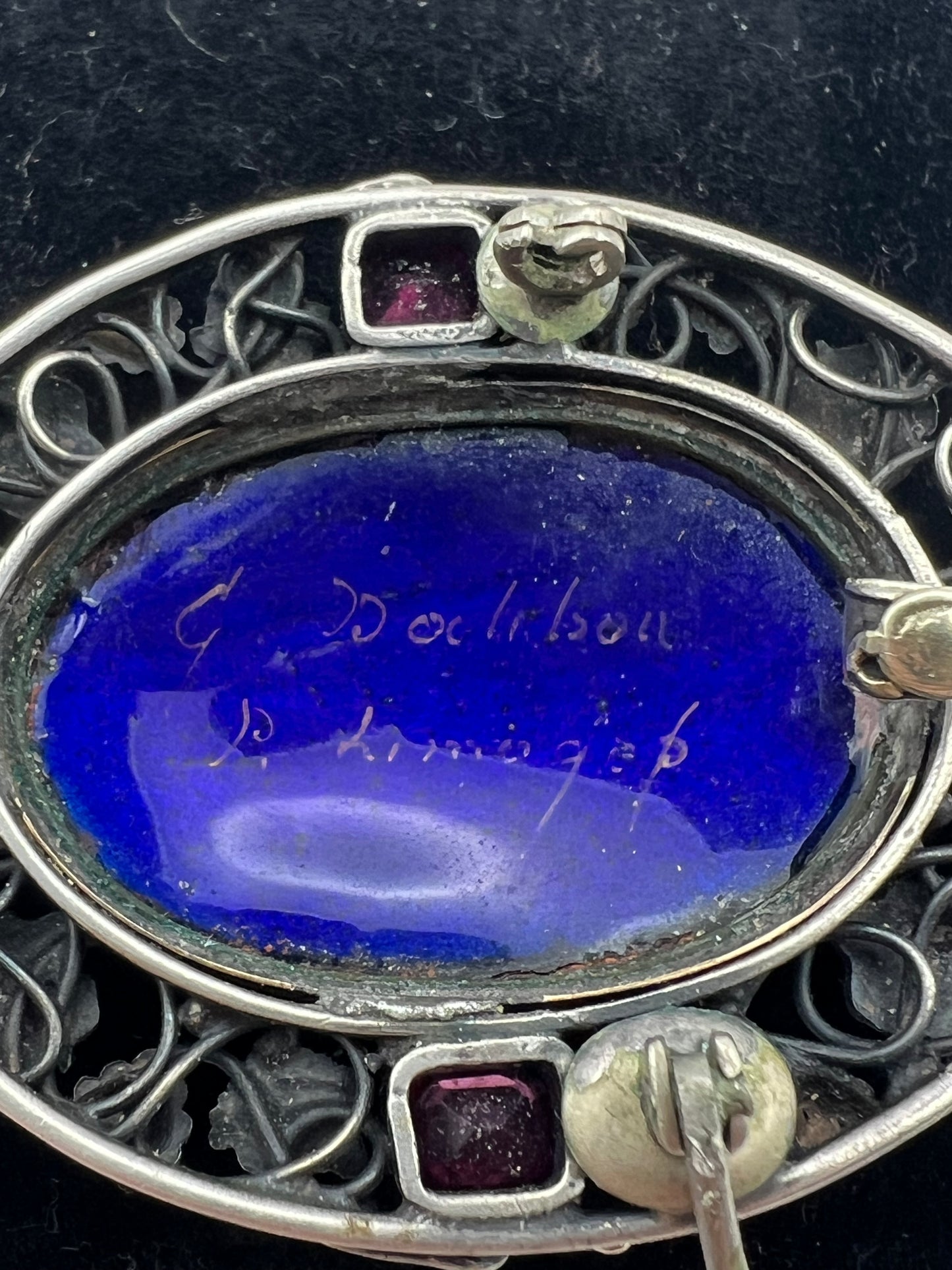 Silver & Gold Limoges Handpainted Cameo