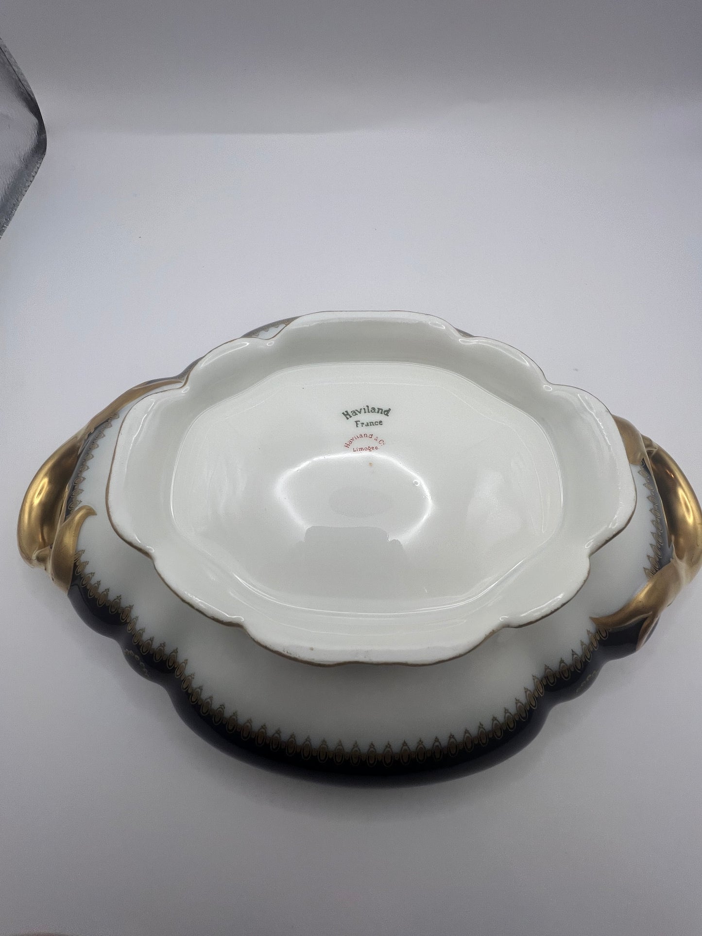 Haviland & Co. Limoges Blue Cobalt Oval Tureen