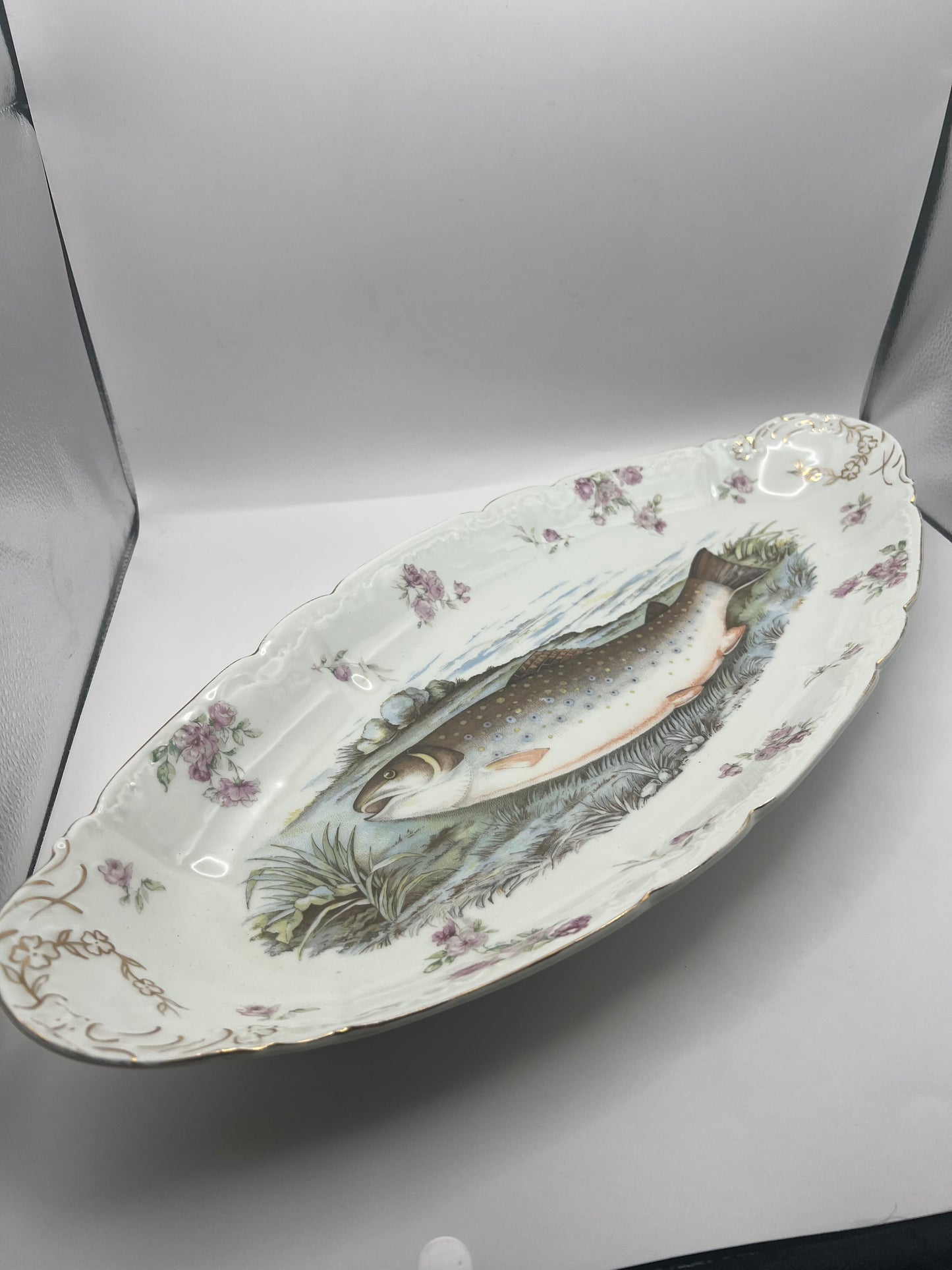 Royal Austria Porcelain Pink Salmon Fish Platter