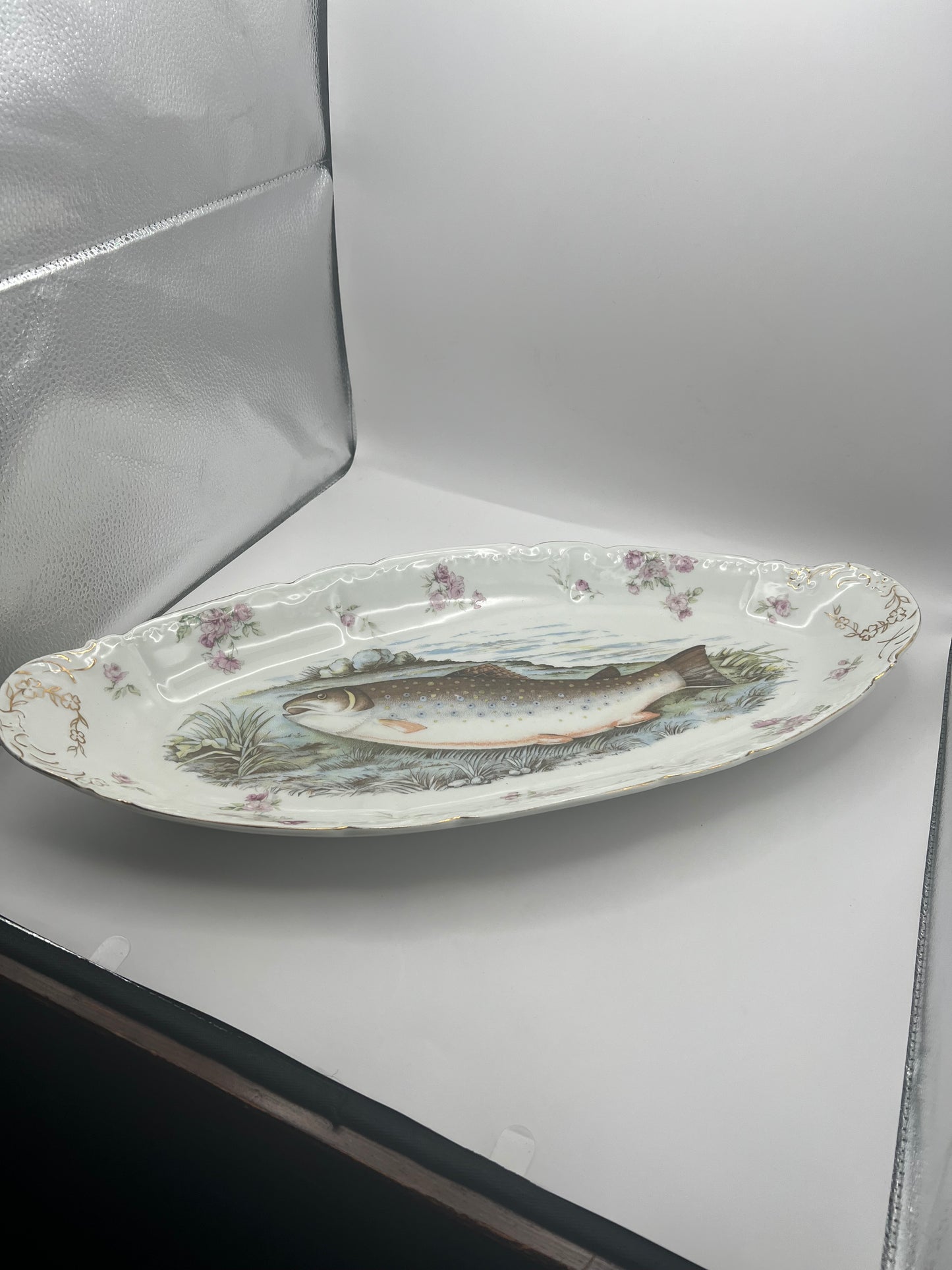 Royal Austria Porcelain Pink Salmon Fish Platter