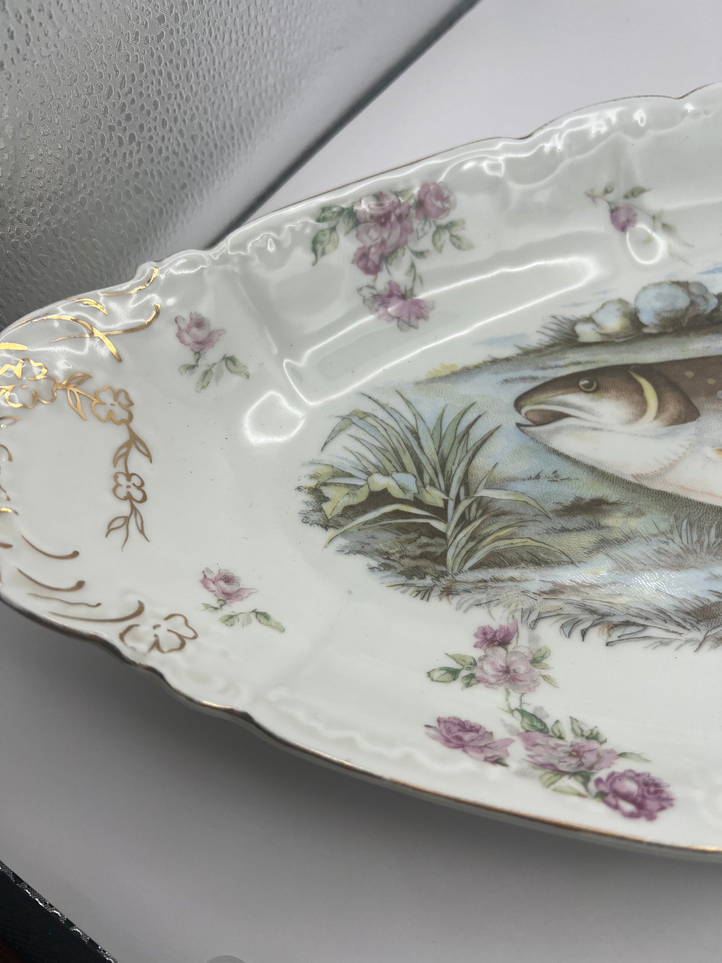 Royal Austria Porcelain Pink Salmon Fish Platter