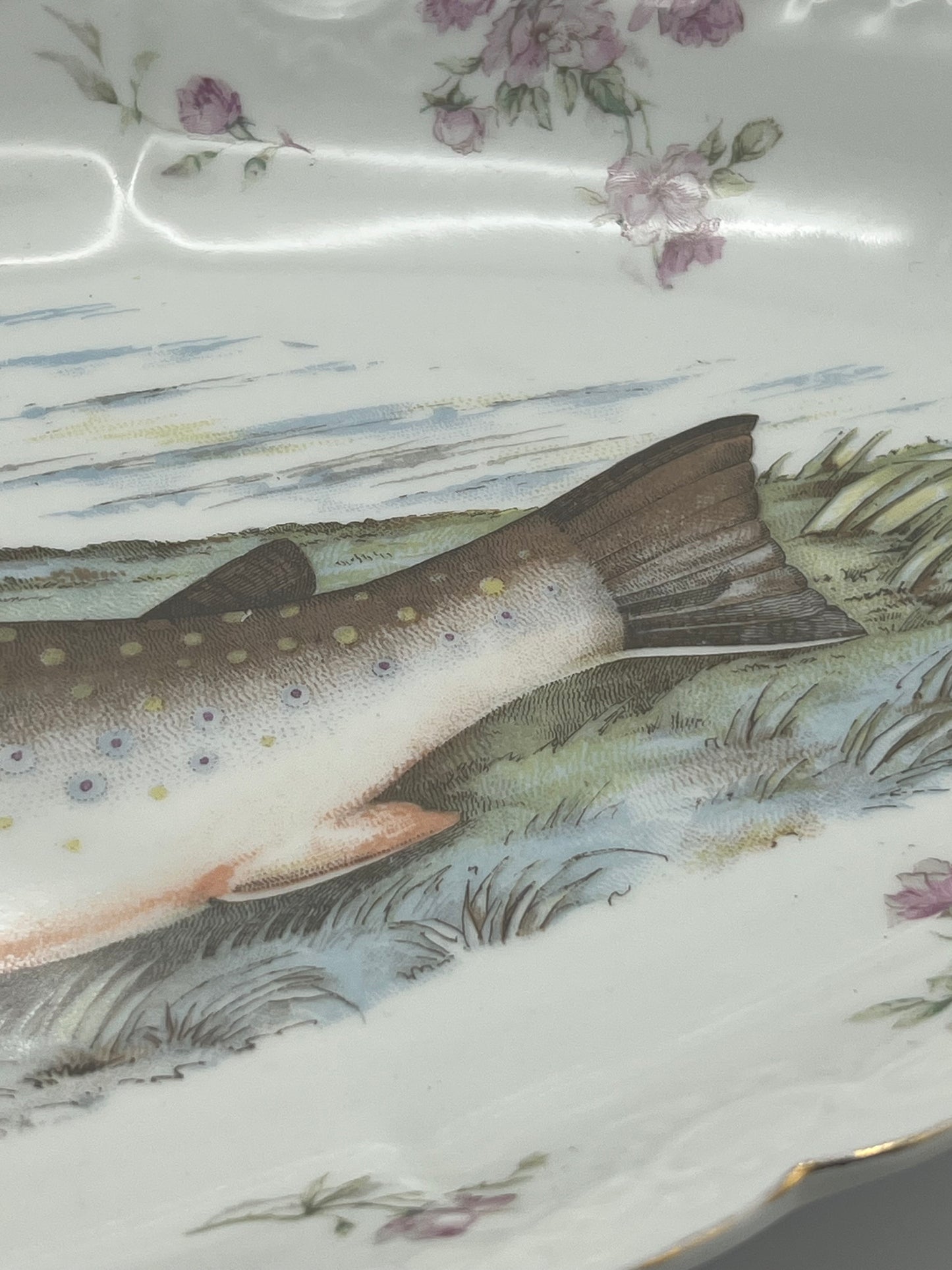 Royal Austria Porcelain Pink Salmon Fish Platter