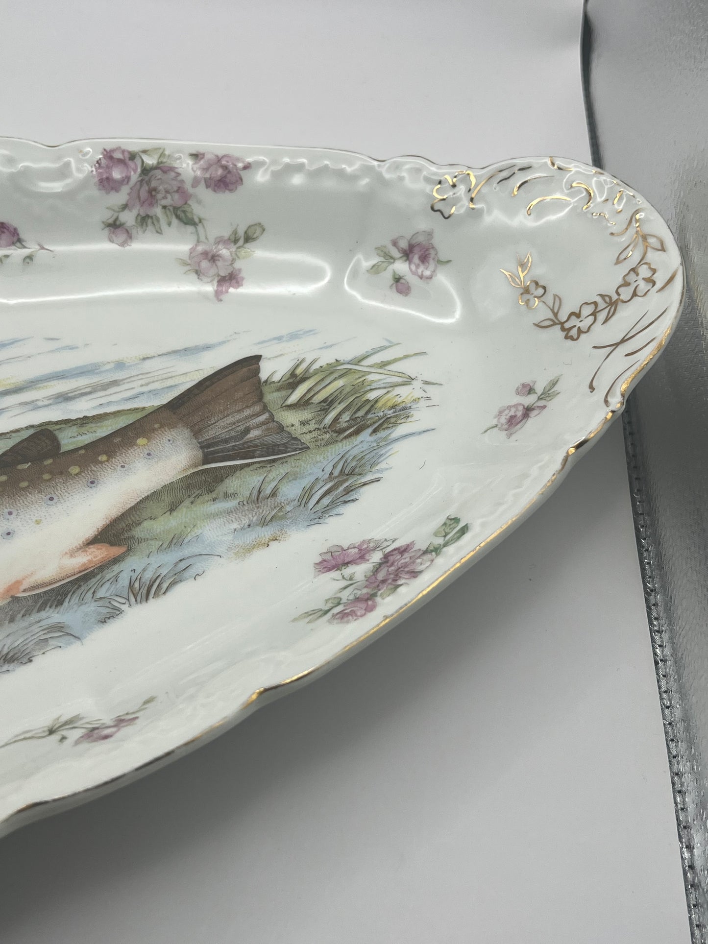 Royal Austria Porcelain Pink Salmon Fish Platter