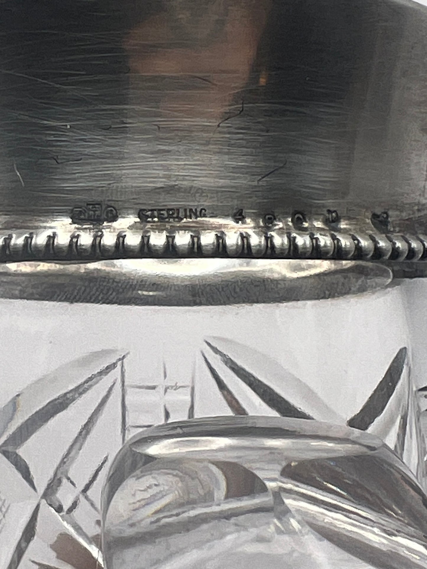 Sterling Silver Mounted Crystal Pitcher