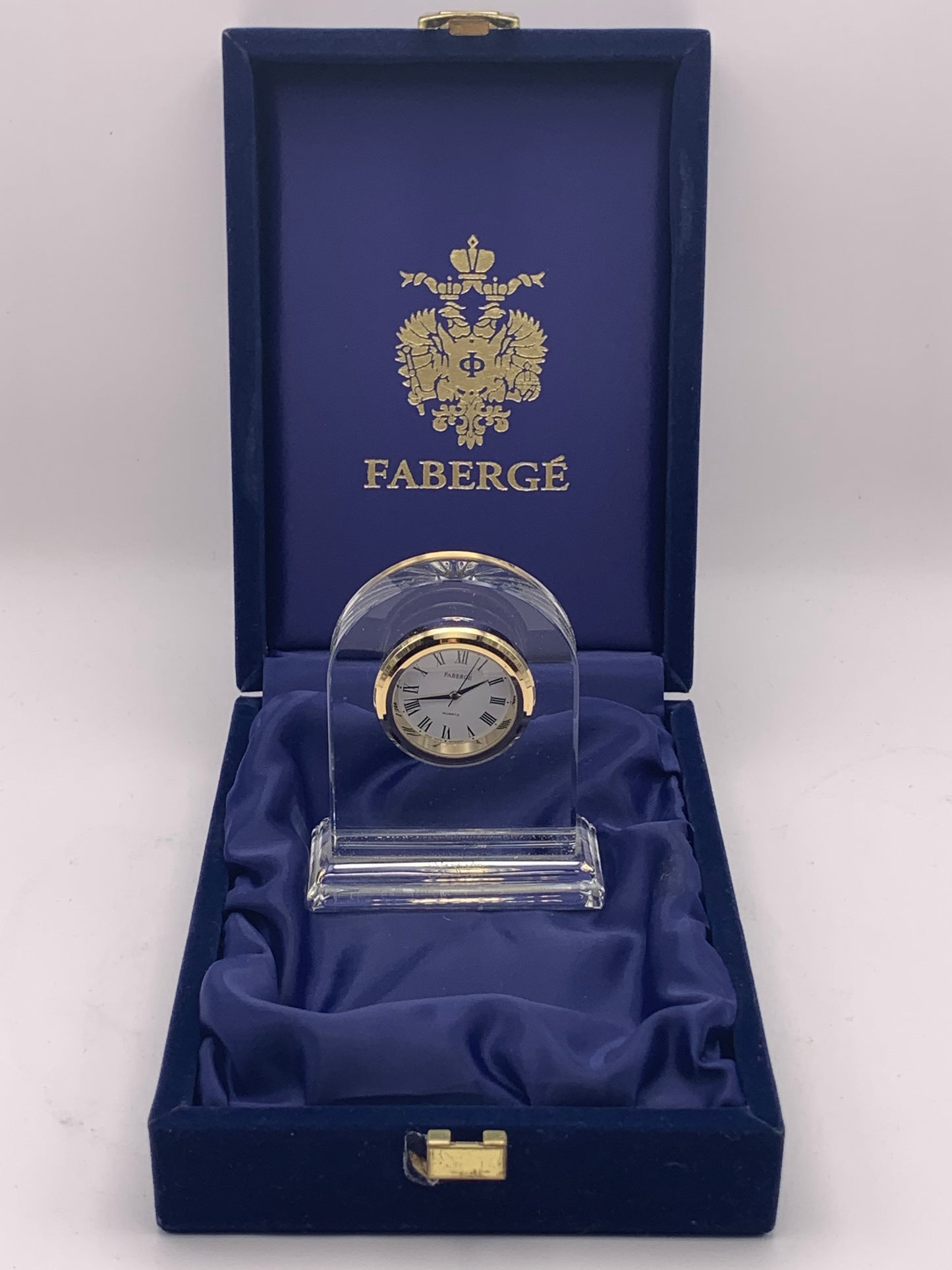 Faberge Crystal Table Clock