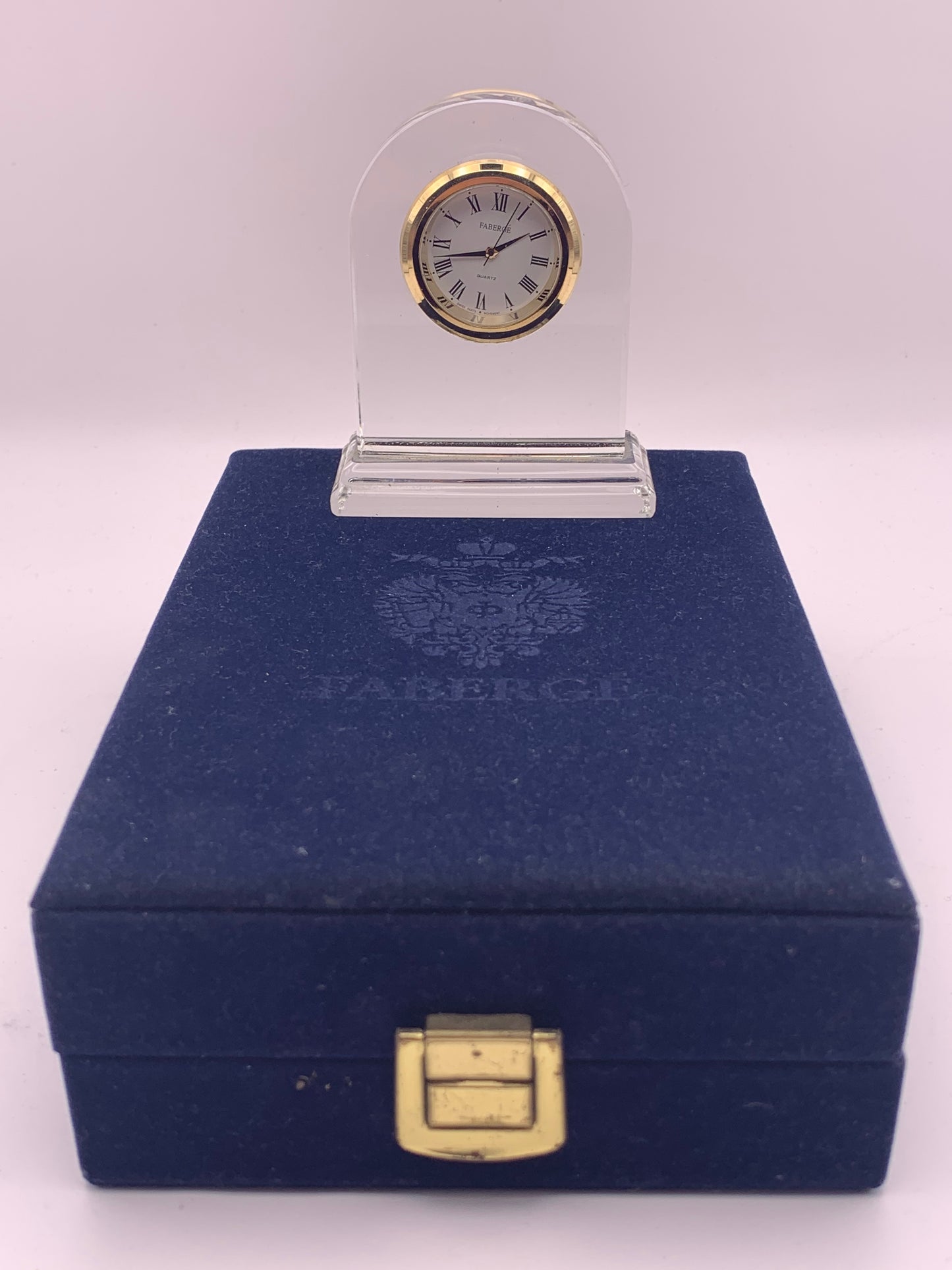 Faberge Crystal Table Clock