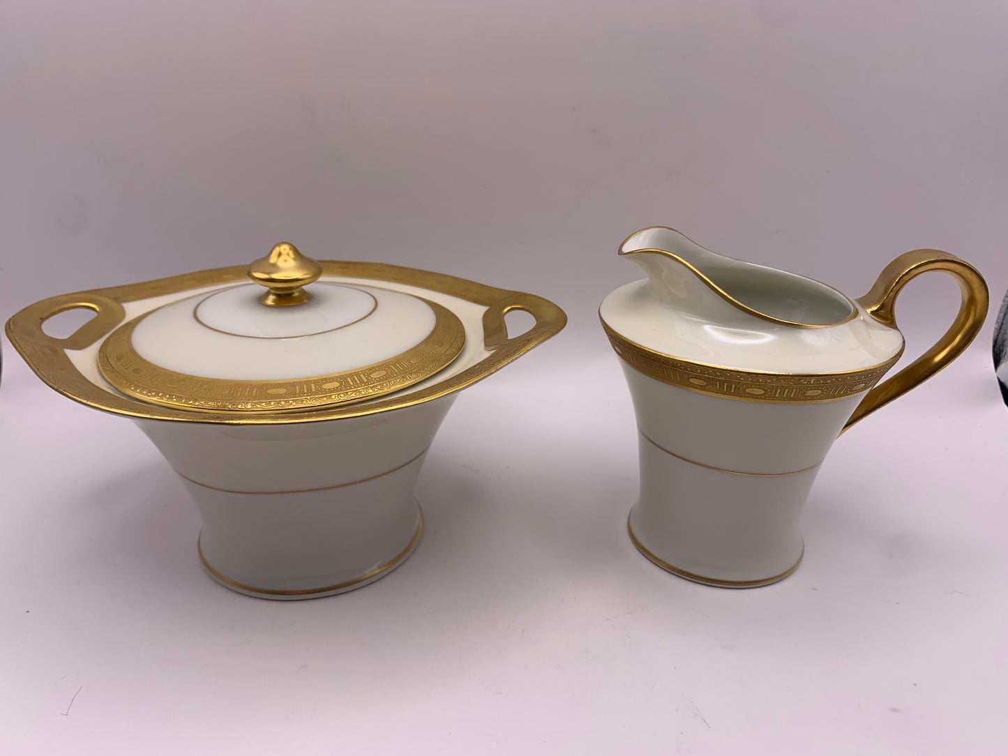 Limoges Sugar Bowl & Creamer