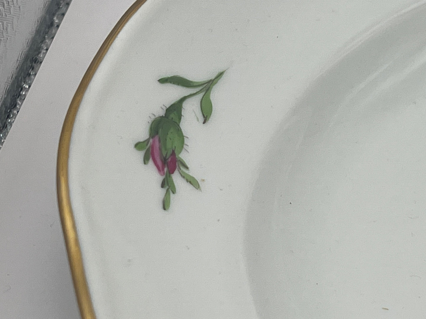 Meissen Porcelain "Pink Rose" Oval Serving Platter