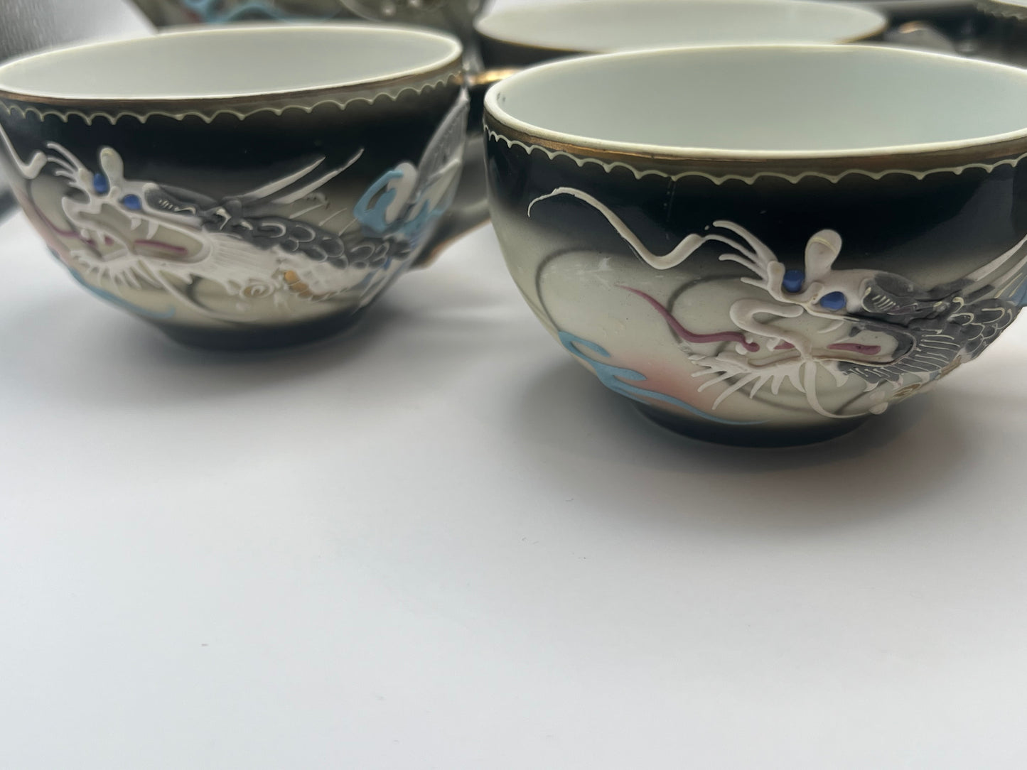 Geisha Girl "Dragonware" Moriage Tea Set