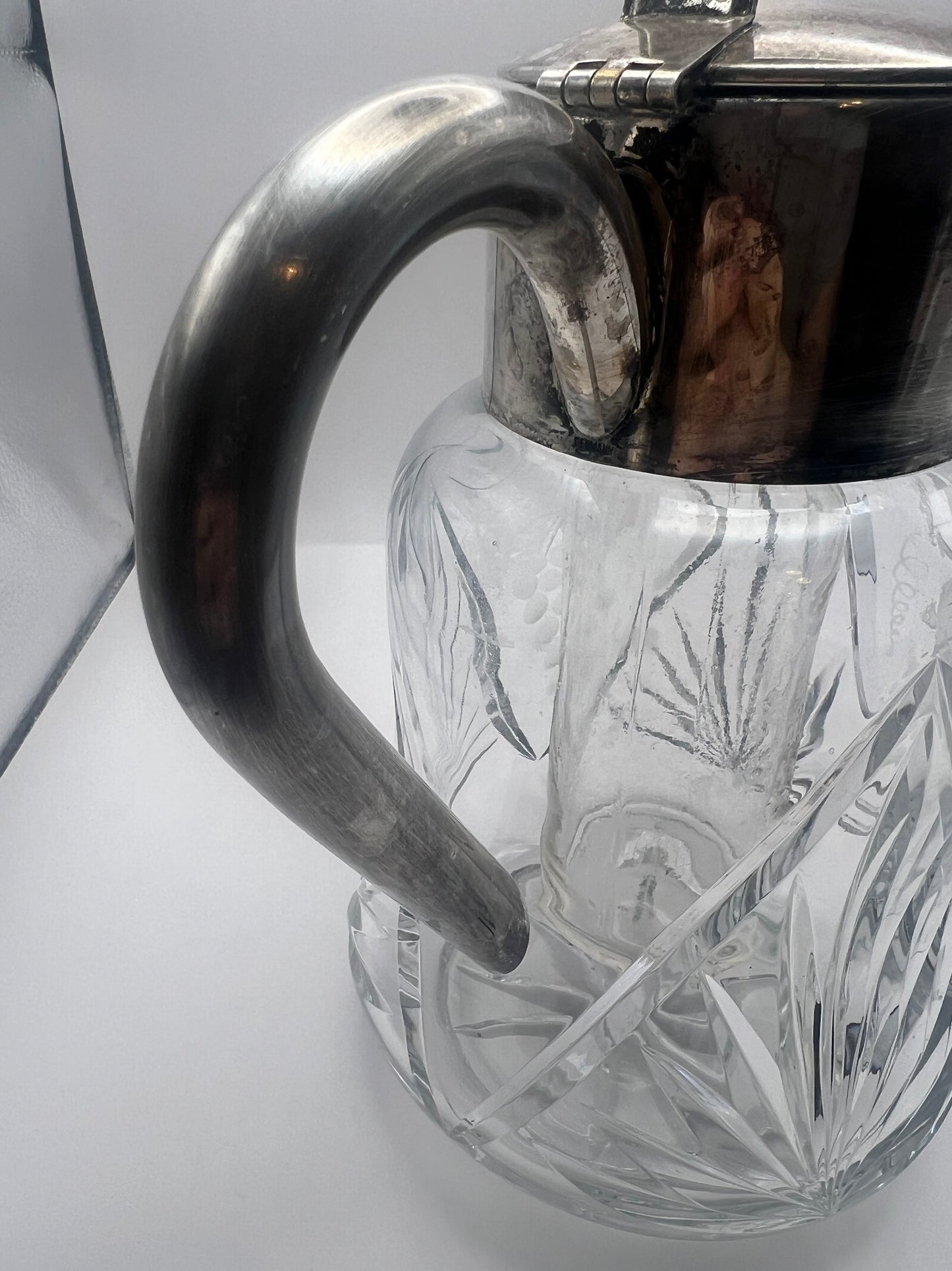Large Crystal Serving Pitcher W/ Ice Insert