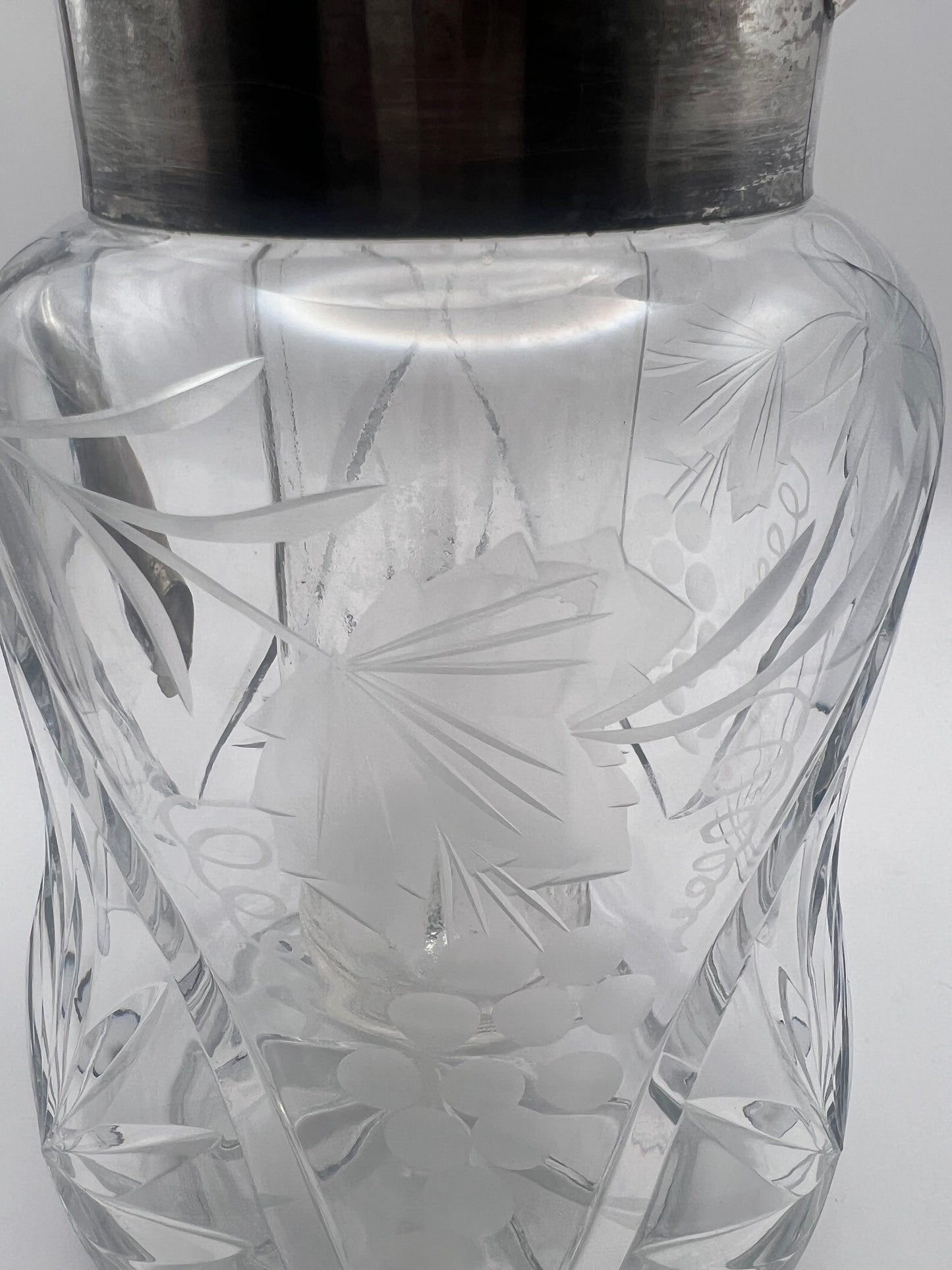 Large Crystal Serving Pitcher W/ Ice Insert