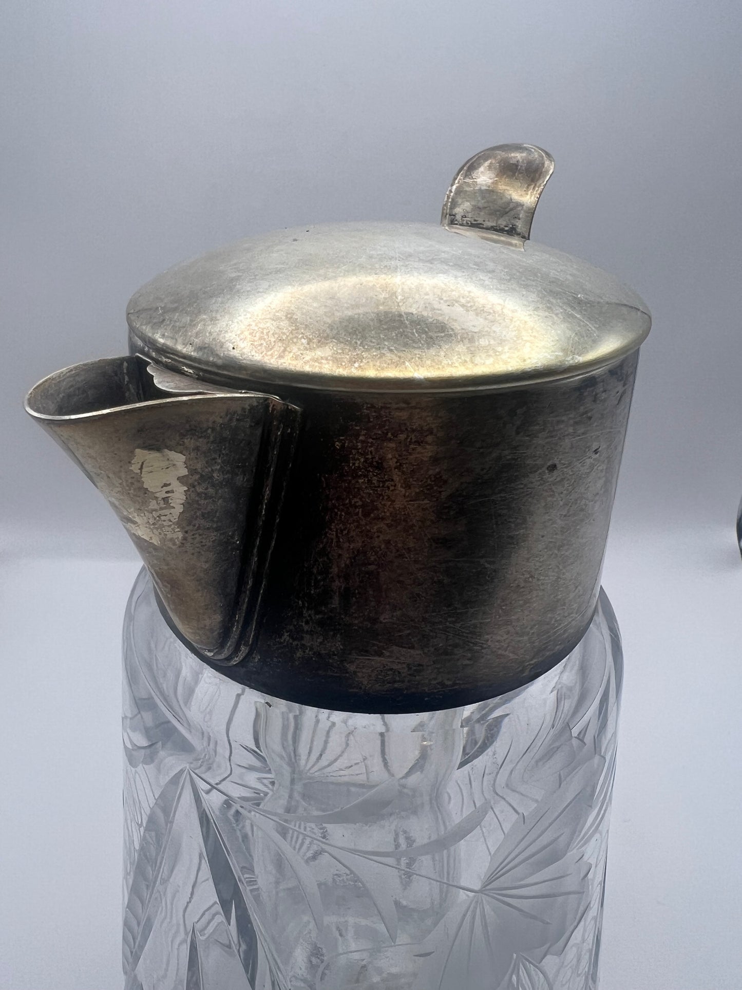 Tall Crystal Serving Pitcher w/ Ice Insertion