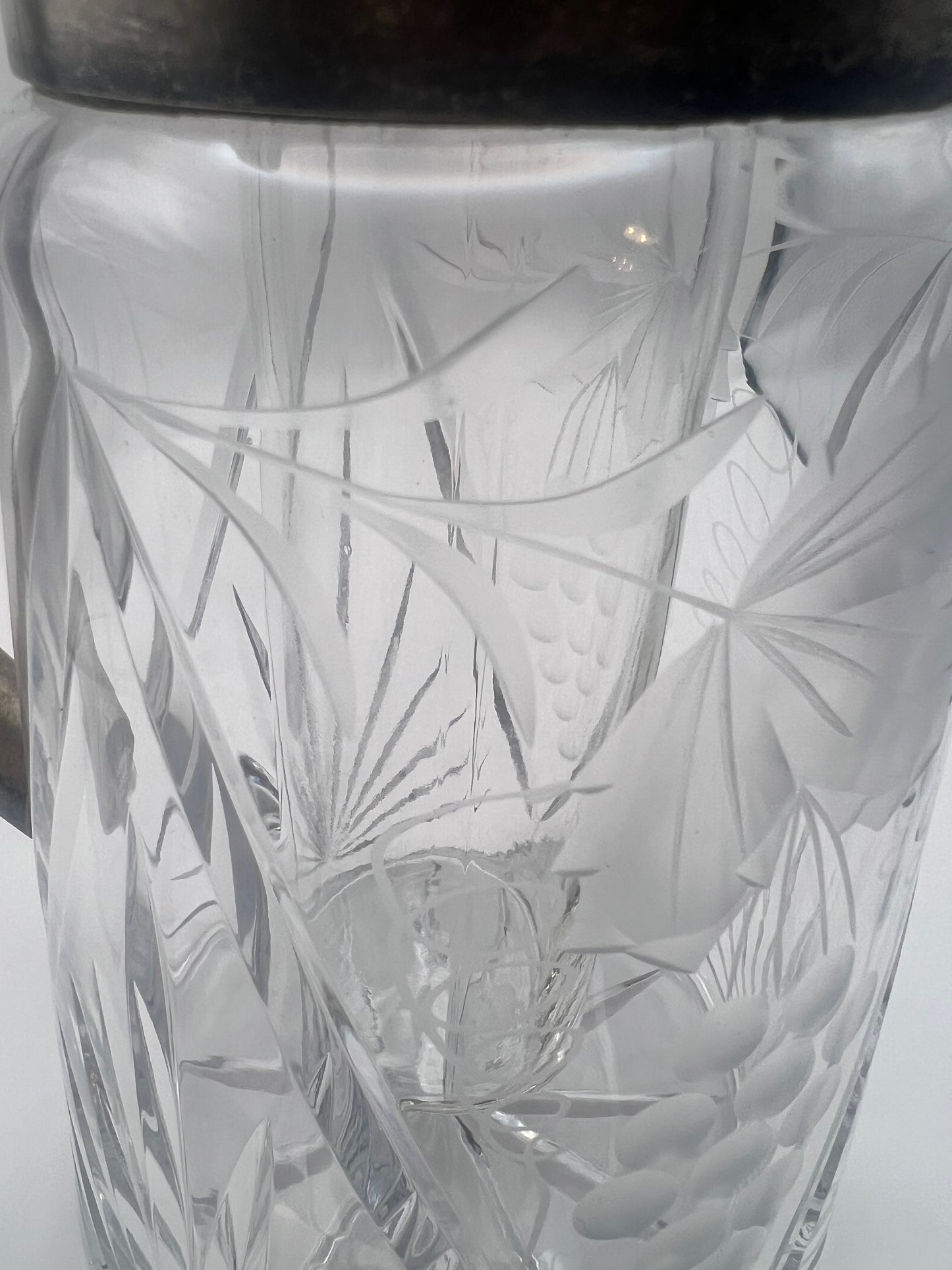 Tall Crystal Serving Pitcher w/ Ice Insertion
