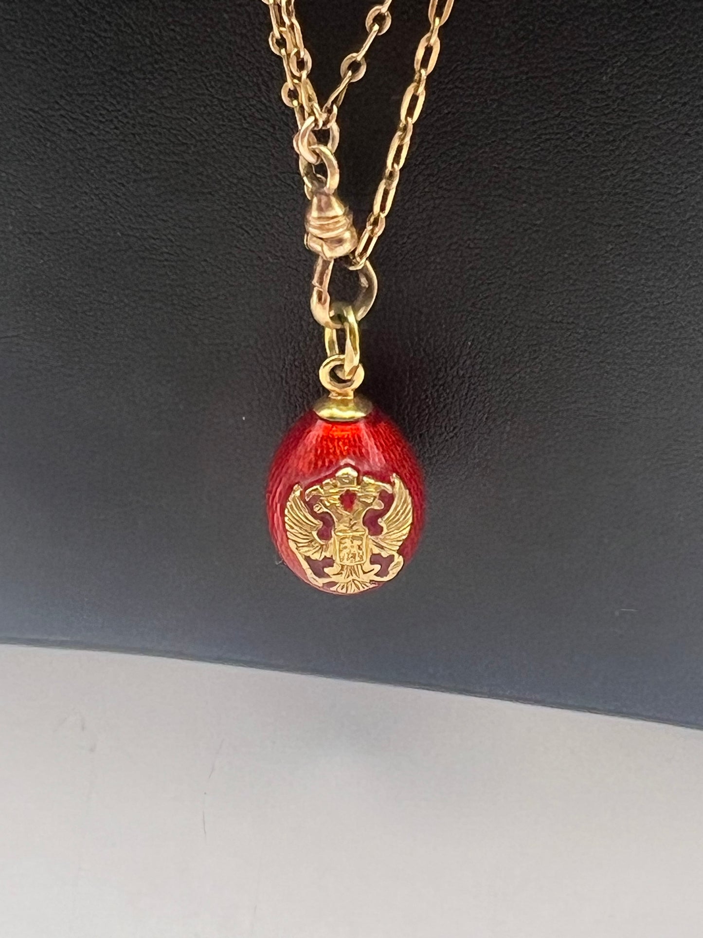 Faberge Egg Pendant w/ Russian Coat of Arms