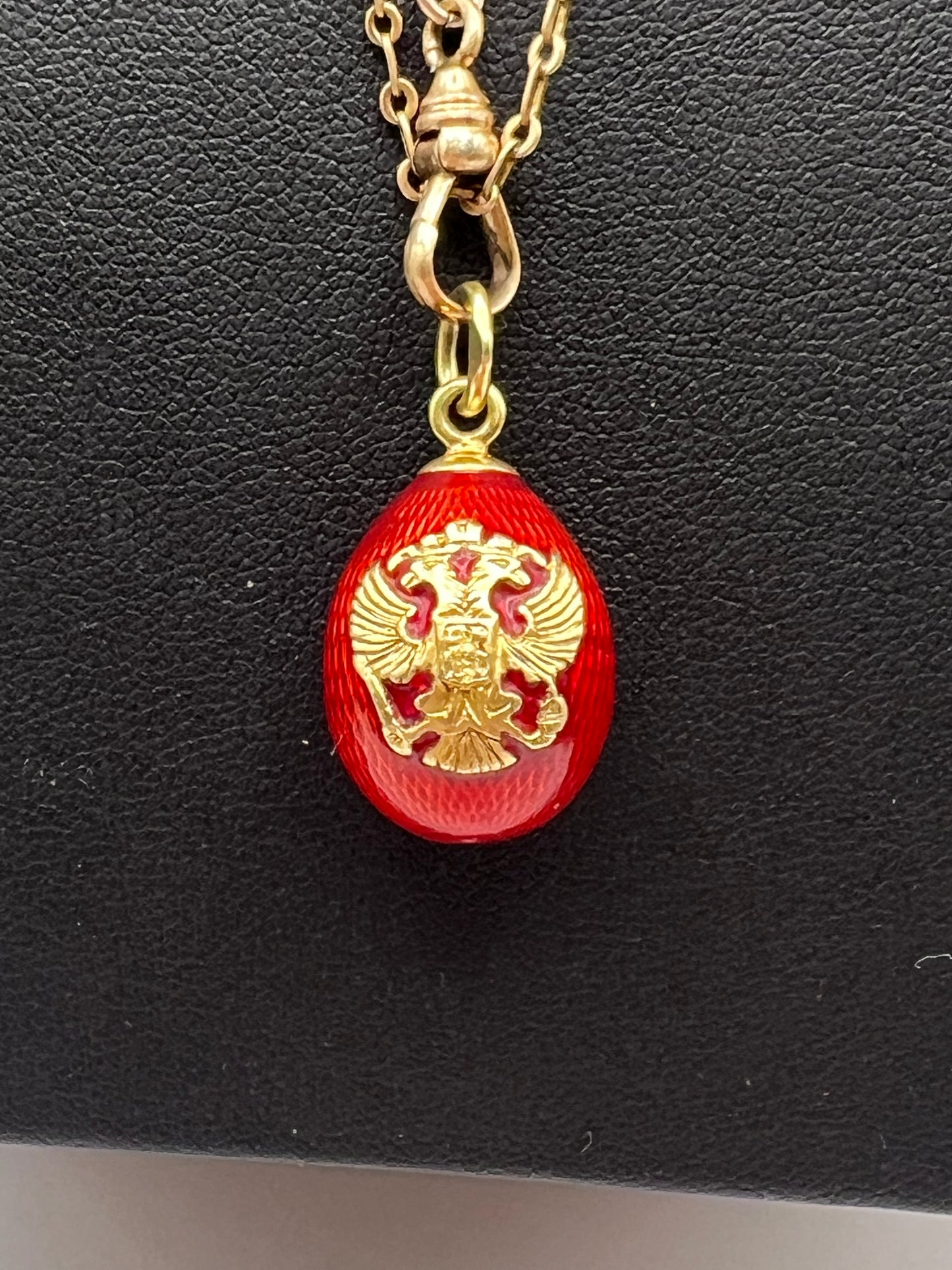 Faberge Egg Pendant w/ Russian Coat of Arms