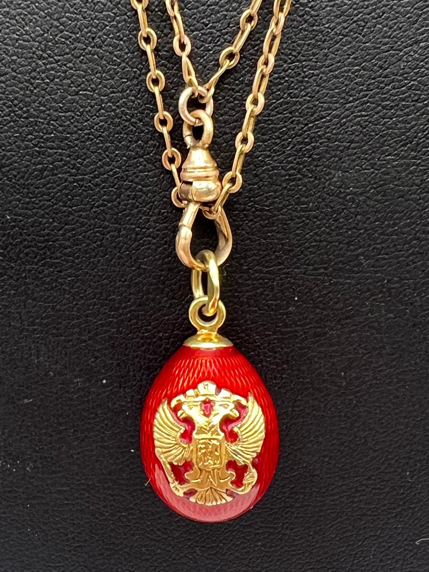 Faberge Egg Pendant w/ Russian Coat of Arms