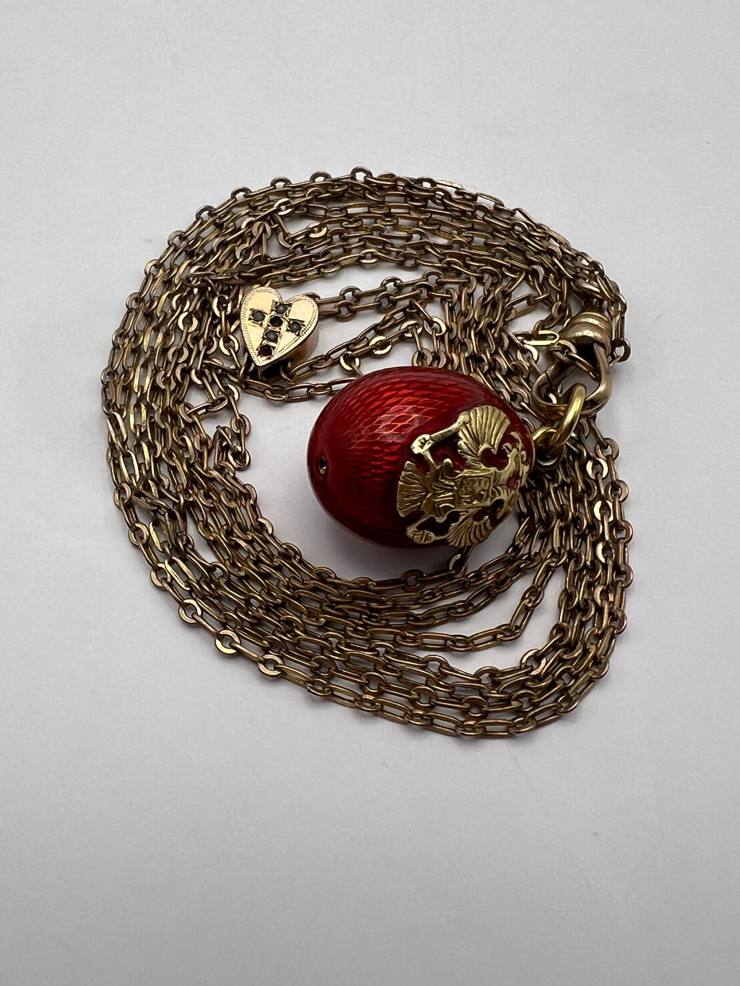 Faberge Egg Pendant w/ Russian Coat of Arms