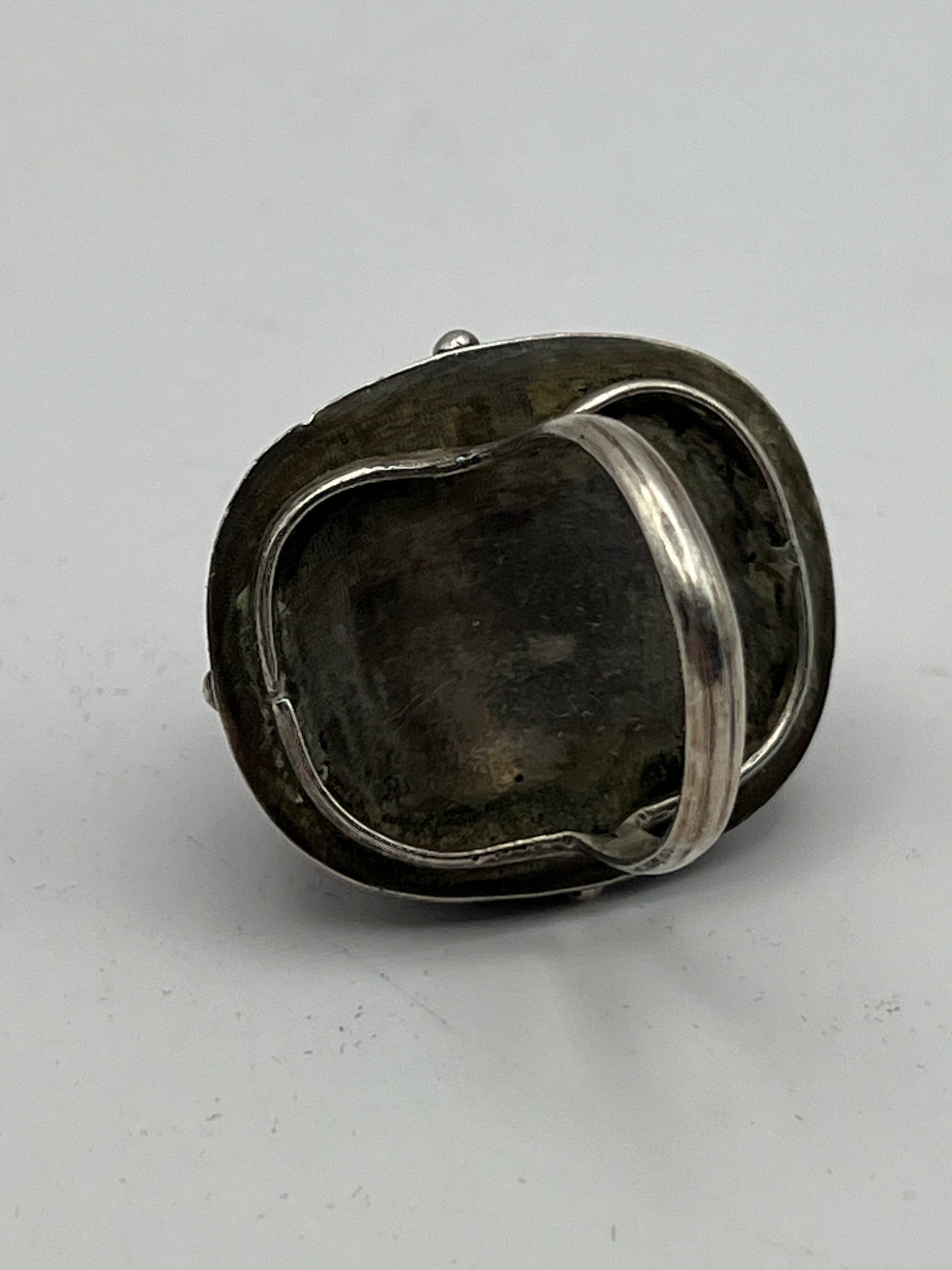 Silver & Red Amber Oriental Ring & Earrings