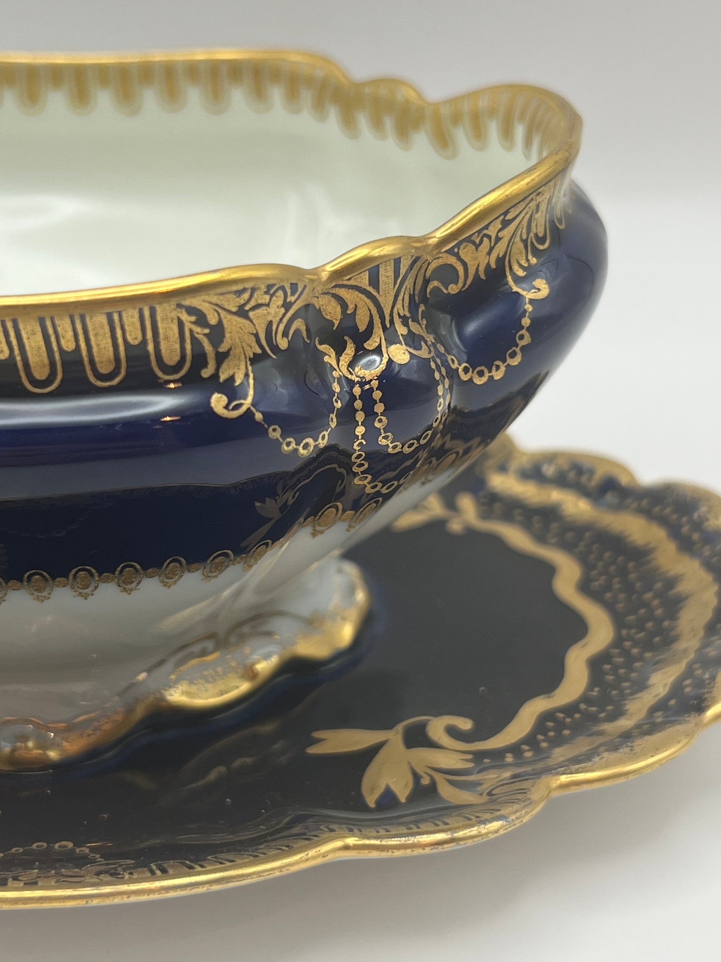 Haviland & Co Limoges Blue Cobalt Small Oval Tureen