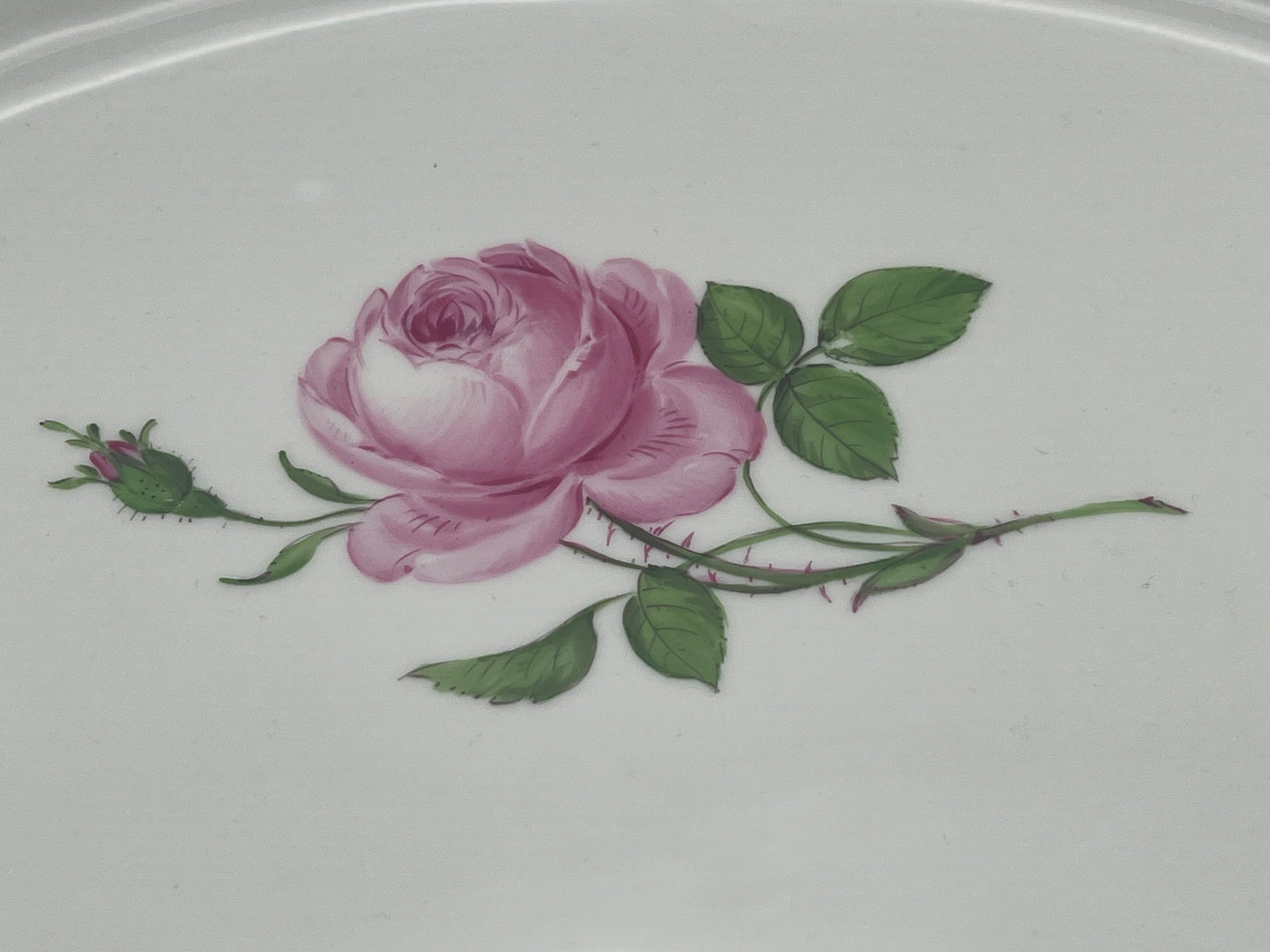 Meissen Porcelain "Pink Rose" Oval Serving Platter