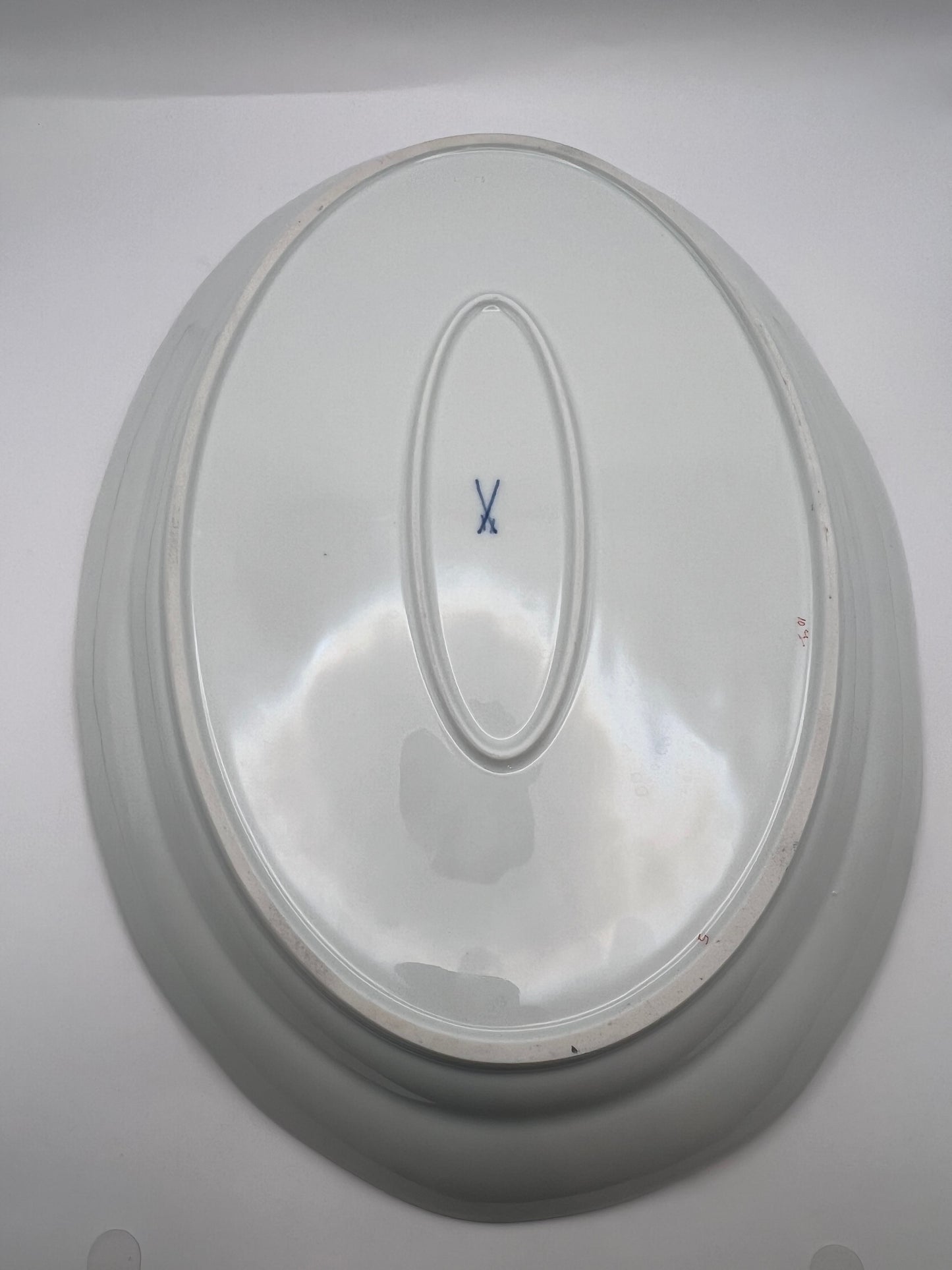 Meissen Porcelain "Pink Rose" Oval Serving Platter