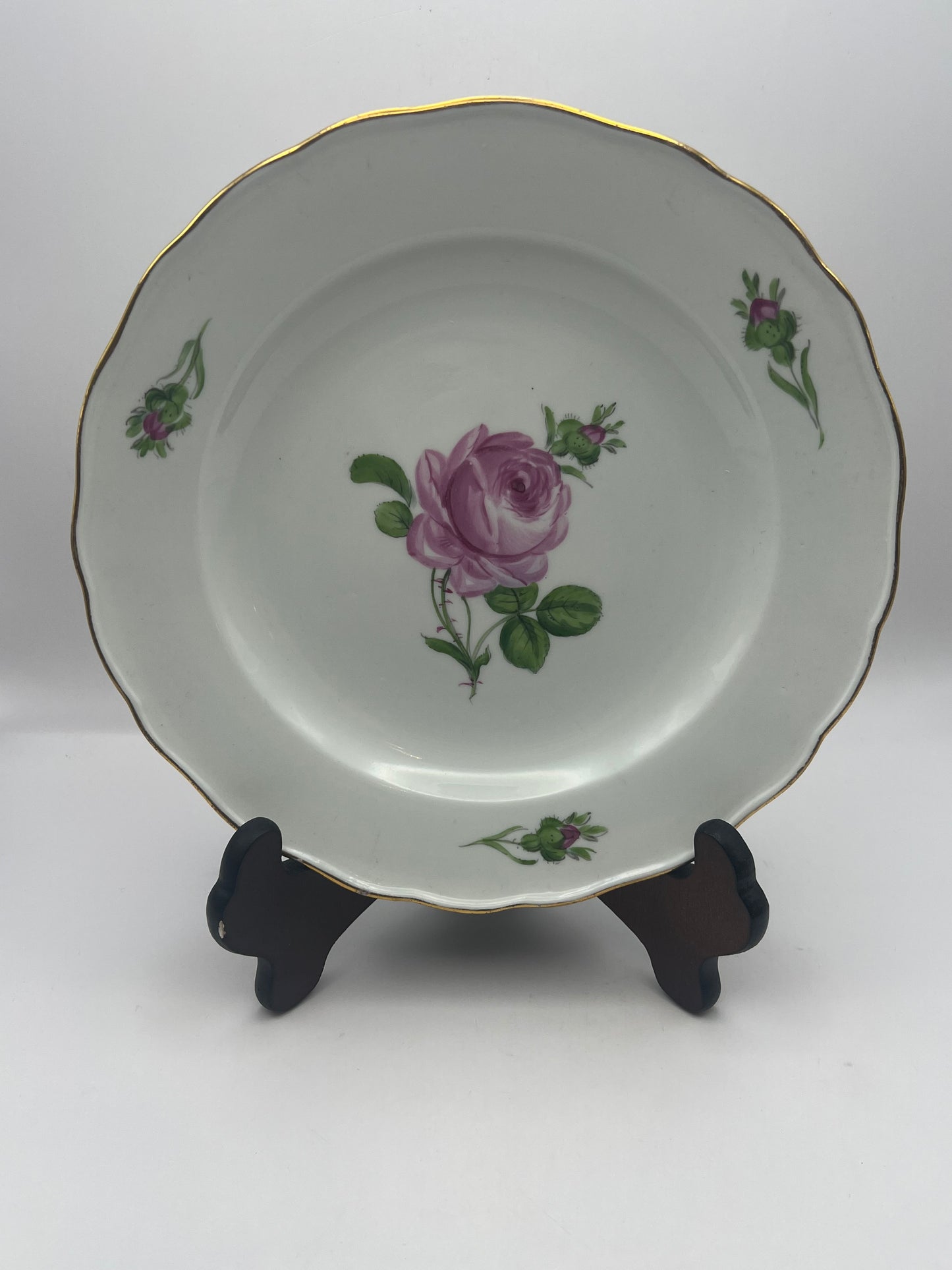 Meissen Porcelain "Pink Rose" Decorative Plate