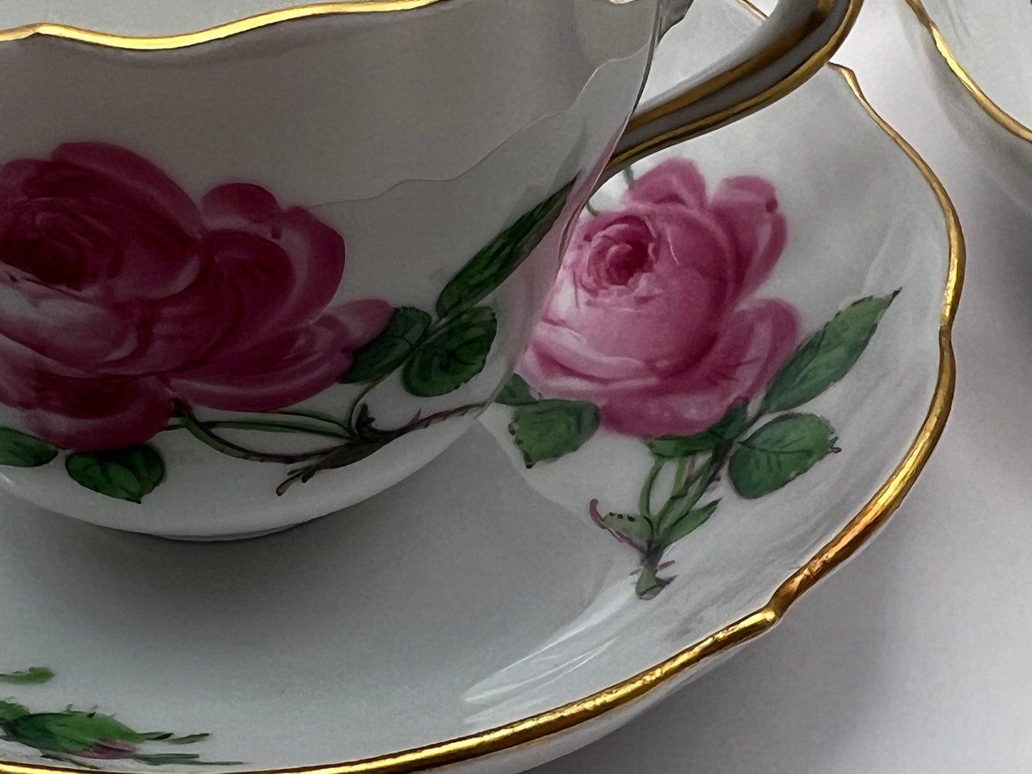 Meissen Porcelain "Pink Rose" Coffee Set