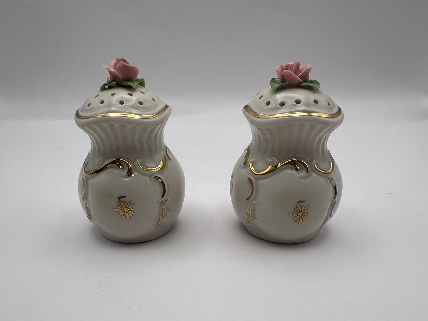 Dresden "Pink Rose" Salt & Pepper Shakers