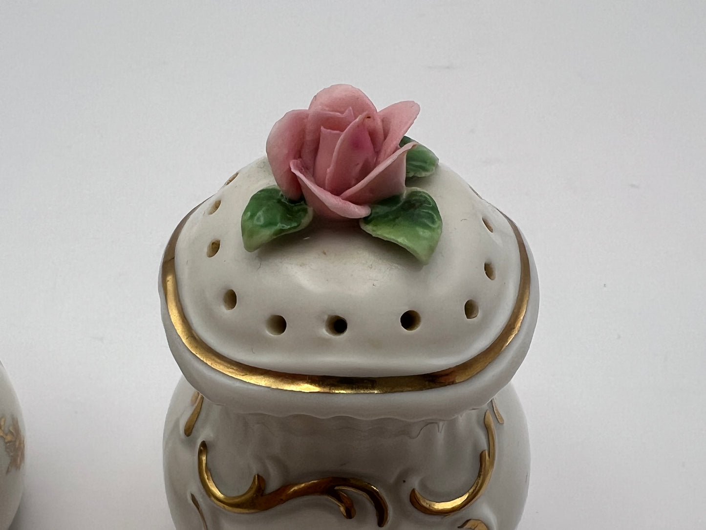 Dresden "Pink Rose" Salt & Pepper Shakers