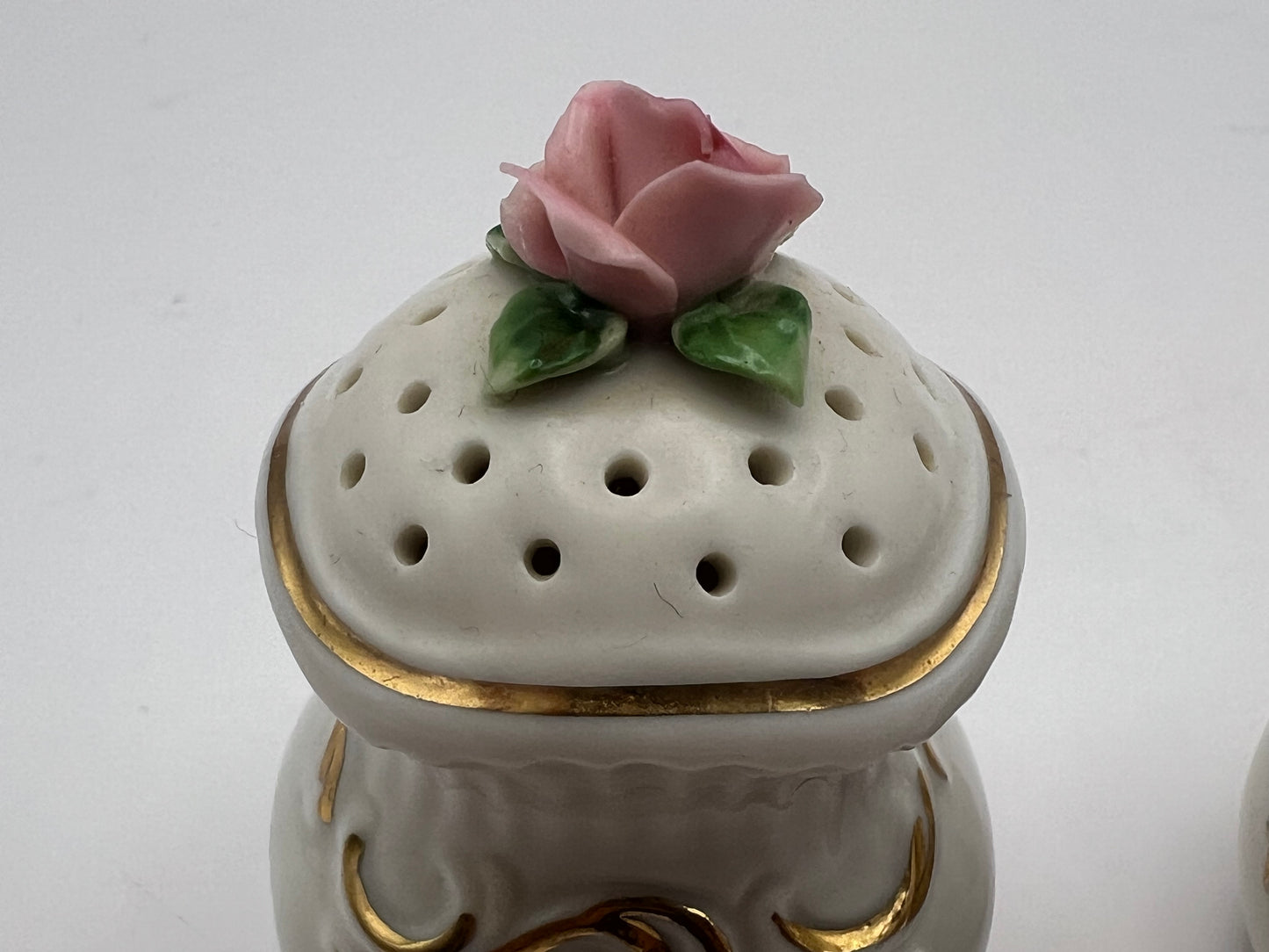 Dresden "Pink Rose" Salt & Pepper Shakers