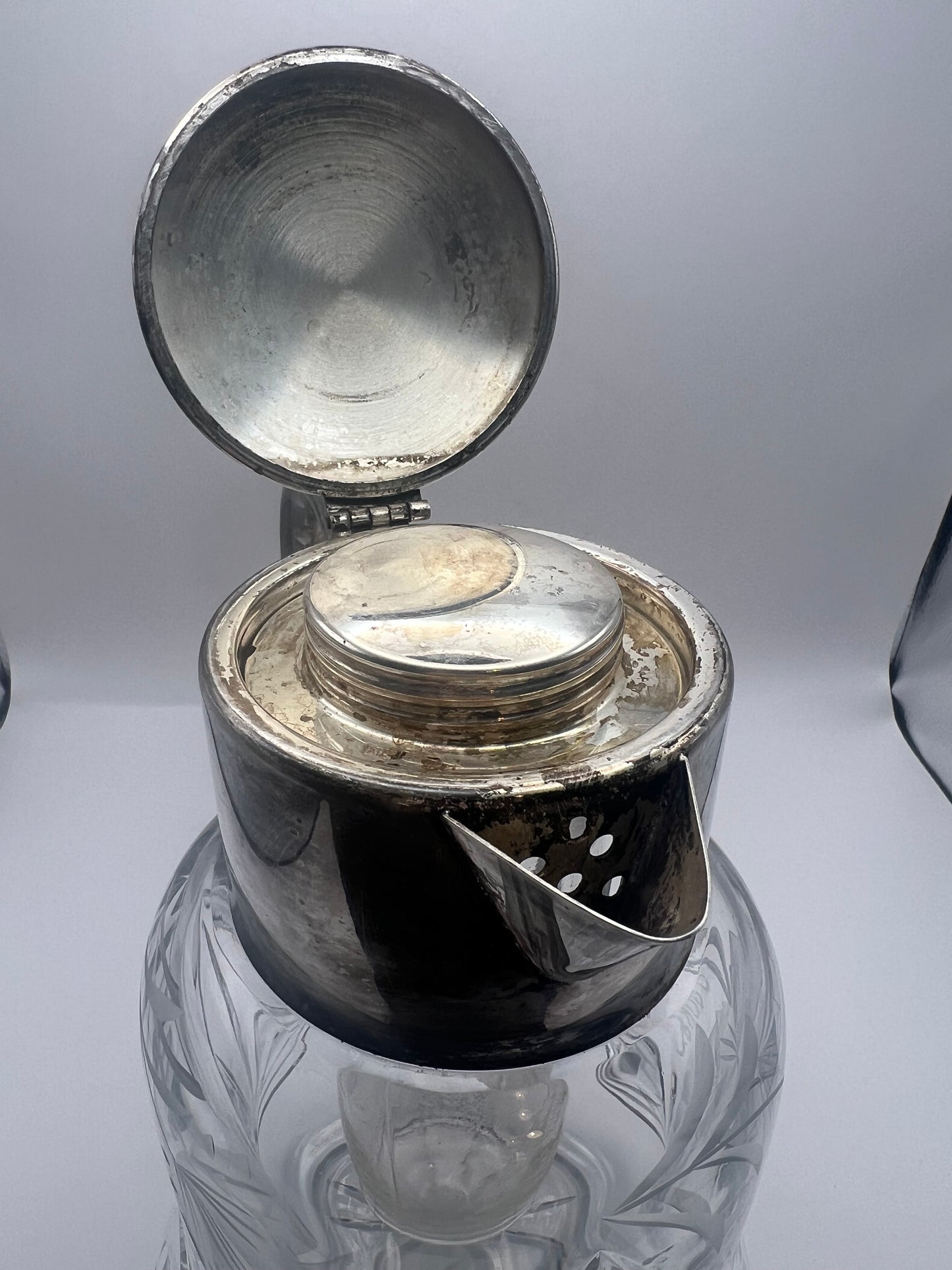 Large Crystal Serving Pitcher W/ Ice Insert